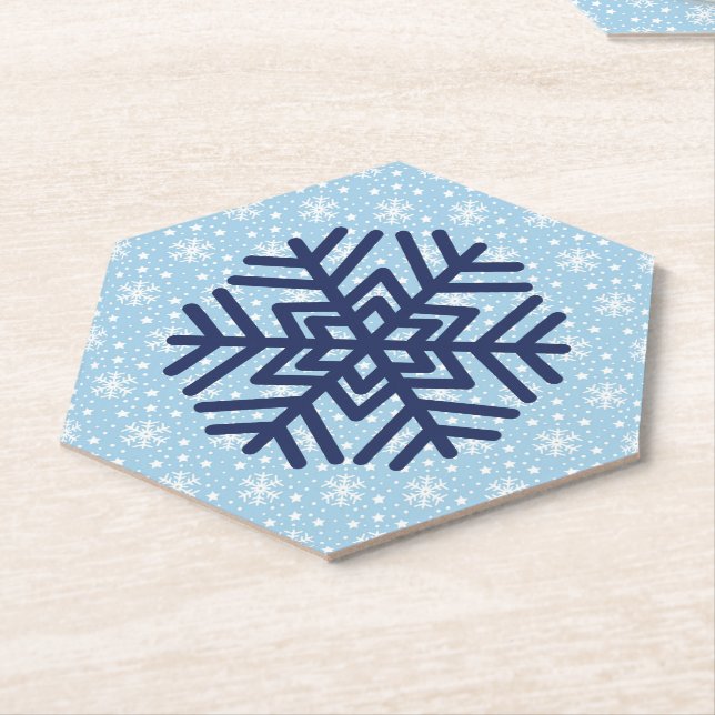 Posavasos De Papel Snowflake Absorbent Christmas (En perspectiva)
