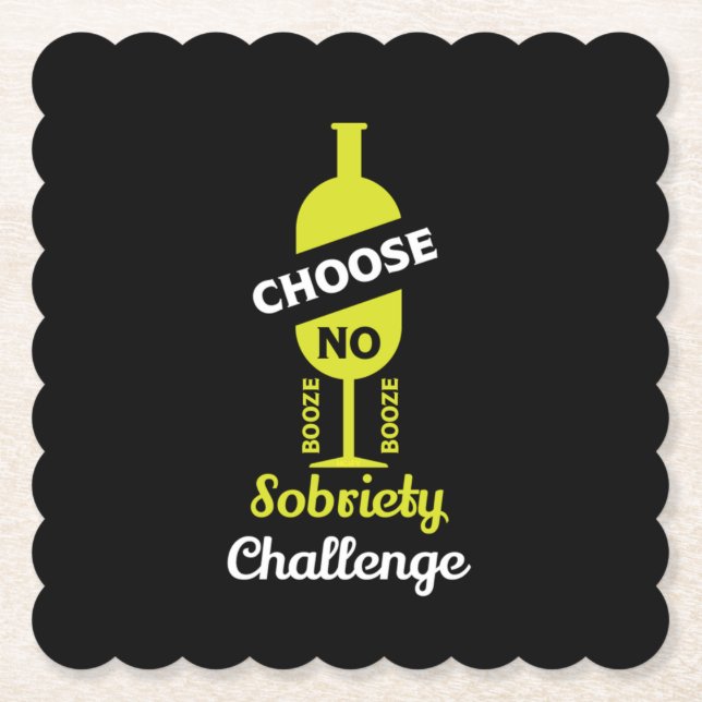 Posavasos De Papel Sobriedad del alcohol Apoyo Teetotal sin alcohol (Anverso)