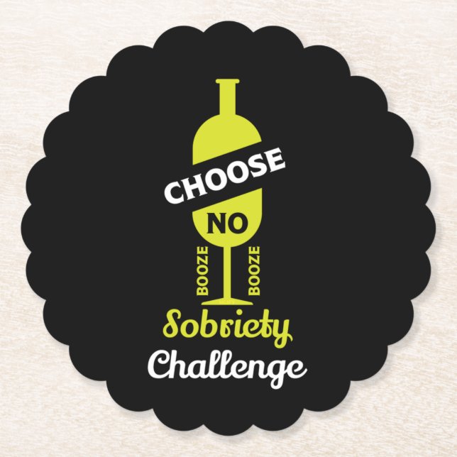 Posavasos De Papel Sobriedad del alcohol Apoyo Teetotal sin alcohol (Anverso)