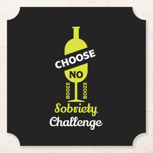 Posavasos De Papel Sobriedad del alcohol Apoyo Teetotal sin alcohol (Anverso)