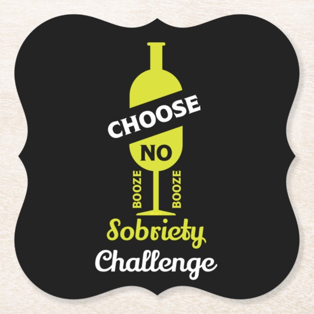 Posavasos De Papel Sobriedad del alcohol Apoyo Teetotal sin alcohol (Anverso)