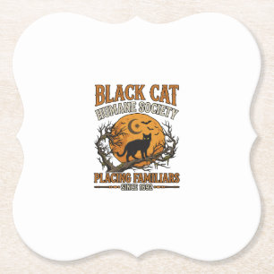 Posavasos De Papel Sociedad Humanitaria del Gato Negro Halloween Luna