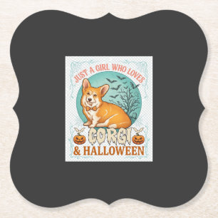Posavasos De Papel Sólo Chica Que Ama Corgi Halloween Calabazas Murci