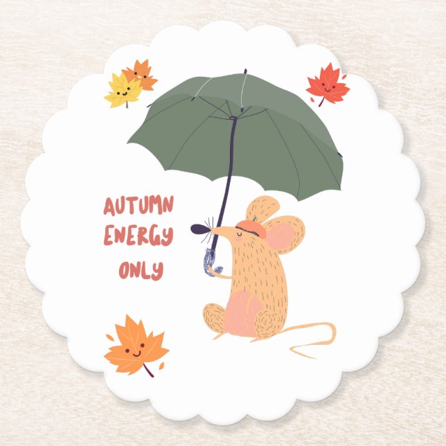 Posavasos De Papel Solo energía otoñal (Anverso)