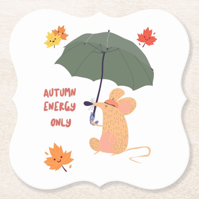 Posavasos De Papel Solo energía otoñal (Anverso)