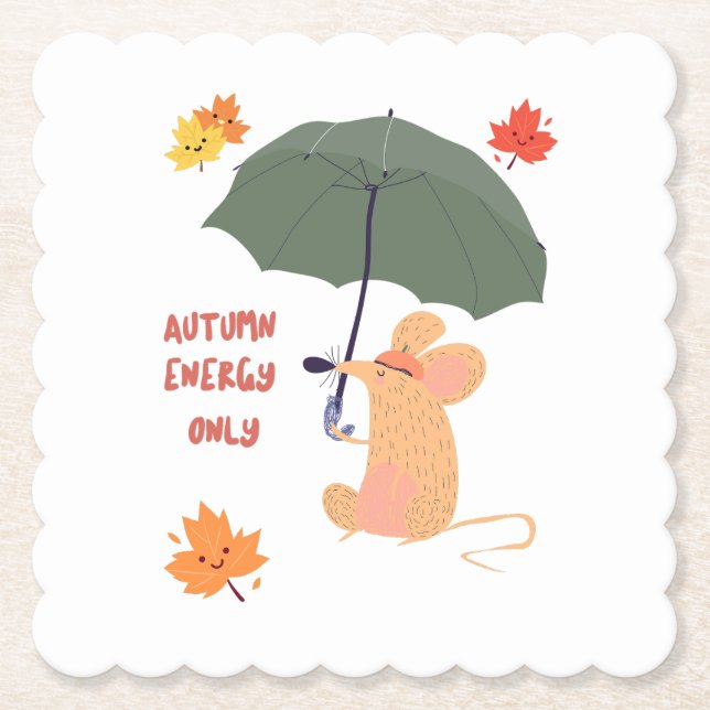 Posavasos De Papel Solo energía otoñal (Anverso)