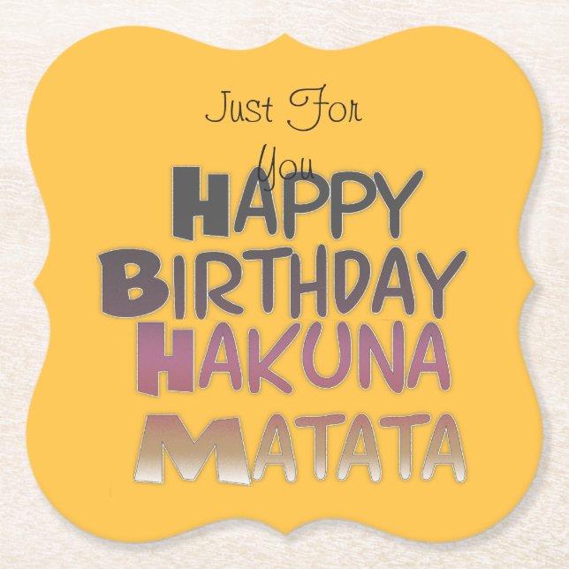 Posavasos De Papel Solo por ti cumpleaños feliz (Anverso)