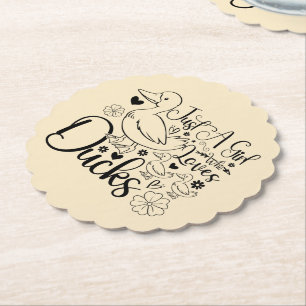 Posavasos De Papel Solo un Chica al que le encantan los pollos, adora