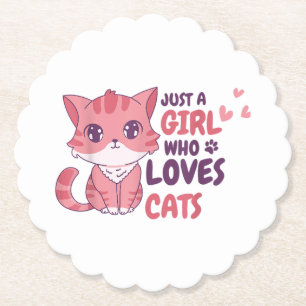 Posavasos De Papel Solo un Chica que ama a los gatos regalos de camis