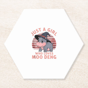 Posavasos De Papel Sólo un Chica que ama a Moo Deng Curiosamente cute
