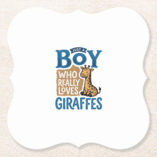 Posavasos De Papel Solo un chico que ama las jirafas Diseño de camise