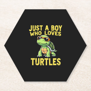 Posavasos De Papel Sólo un niño que ama las tortugas Niños niño (3)