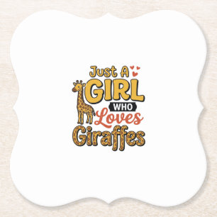 Posavasos De Papel Solo Una Chica Que Ama Las Jirafas Diseño Vector V
