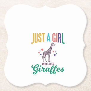 Posavasos De Papel Solo una chica que ama las jirafas Diseño vectoria