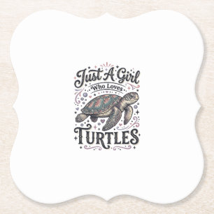 Posavasos De Papel Solo Una Chica Que Ama Tortugas Diseño De Camiseta