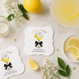 Posavasos De Papel Solo una gota mayor Cumpleaños Limón Gota Lazo Neg