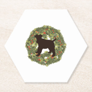 Posavasos De Papel Sombra de silueta hilo de perro zorro terrible en 