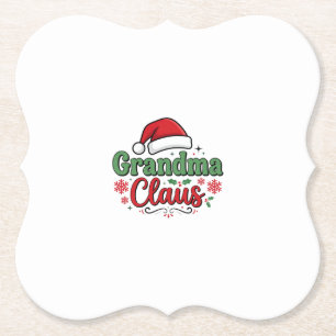 Posavasos De Papel Sombrero de Navidad de Santa Claus Abuela