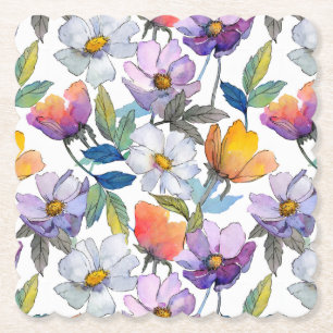 Posavasos De Papel Soporte de flor violeta