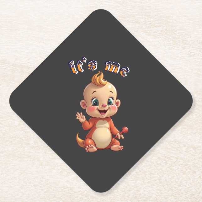 Posavasos De Papel souriez à la joie de bébé mignonne, et au bonheur. (Anverso)