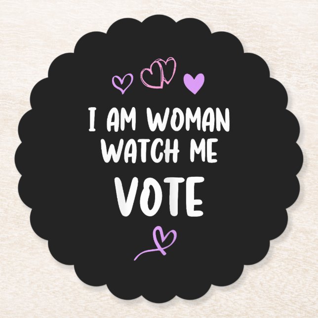 Posavasos De Papel Soy Mujer Observarme Votar (Anverso)