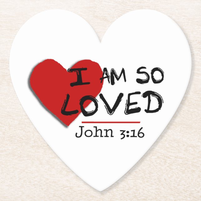 Posavasos De Papel Soy Tan Amado Juan 3:16 Papel De Montaña (Anverso)