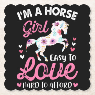 Posavasos De Papel Soy un Chica de Caballos Fácil De Amar De Dura.