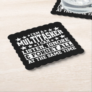 Posavasos De Papel Soy un Multitarea Chiste Divertido Dicho Sarcástic