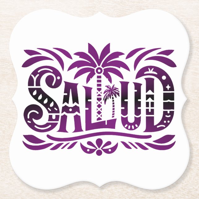 Posavasos De Papel Spanien Urlaub und Feier  "SALUD" -  Prost (Anverso)