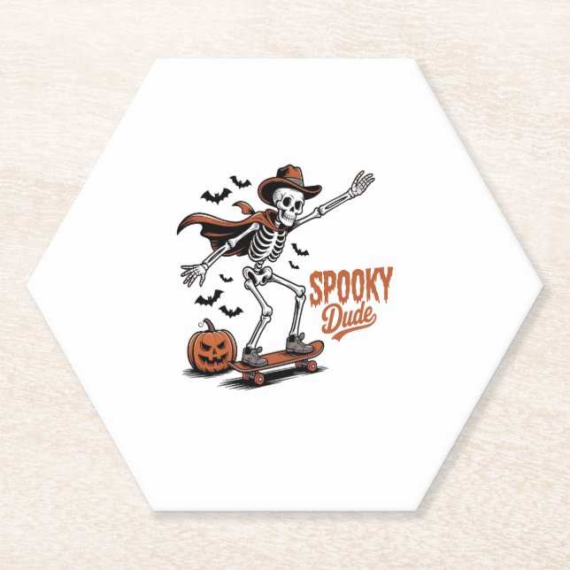 Posavasos De Papel Spooky Dude Spooky Season (Anverso)