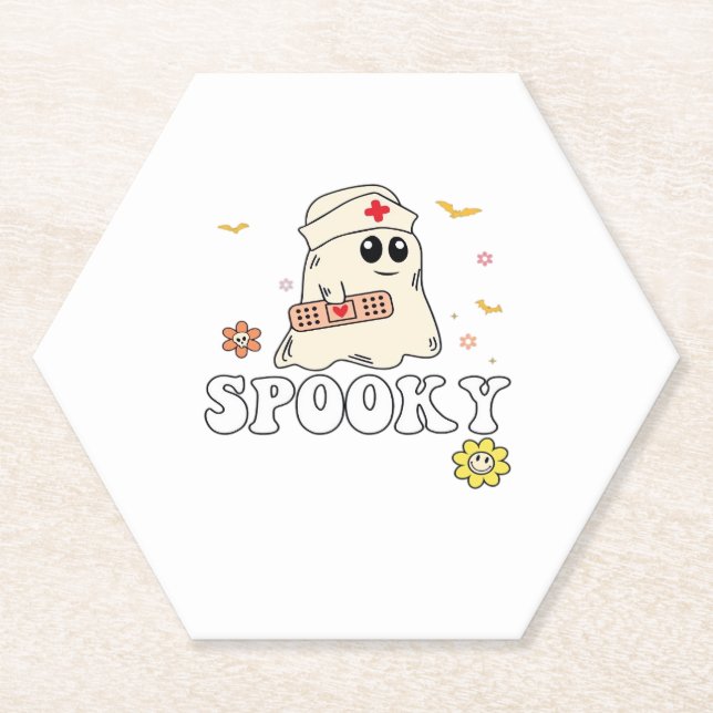 Posavasos De Papel Spooky Nurse Practitioner Cute Halloween Classic T (Anverso)