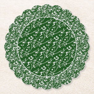 Posavasos De Papel Spray floral, blanco-verde 6-