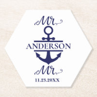 Sr. y Sr. Nautical Anchor Gay Wedding Favor