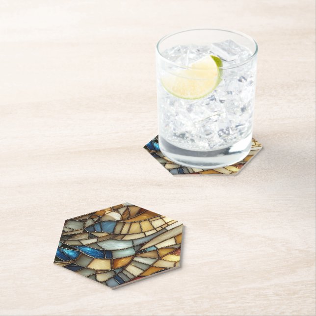 Posavasos De Papel Stained Glass Waves (In situ)