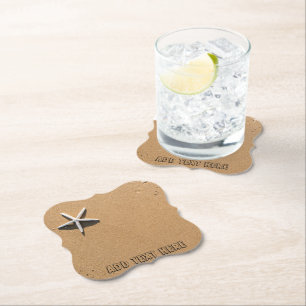 Posavasos De Papel Starfish en Sandy Beach