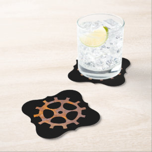 Posavasos De Papel Steampunk Rusty Gear VIII