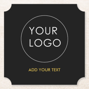 Posavasos De Papel Su logotipo aquí Business Company Black