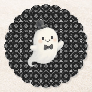 Posavasos De Papel Suave personalizado fantasma Halloween