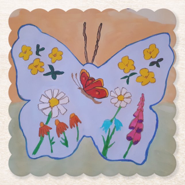 Posavasos De Papel Sueño de mariposa (Anverso)
