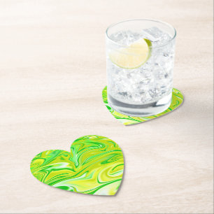 Posavasos De Papel "Sueño Minty: Los suaves remolinos de mármol verde