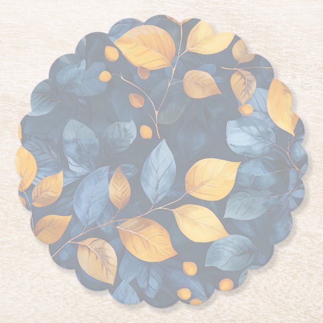 Posavasos De Papel Sueños de follaje dorado Naturaleza otoñal Belleza (Anverso)