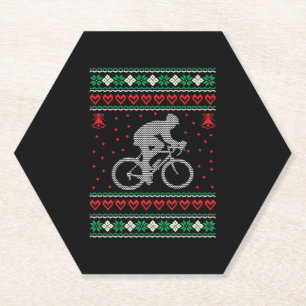 Posavasos De Papel Suéter de los Navidades feos en bicicleta