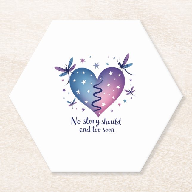 Posavasos De Papel Suicide Prevention Awareness Teal Purple Heart Dra (Anverso)