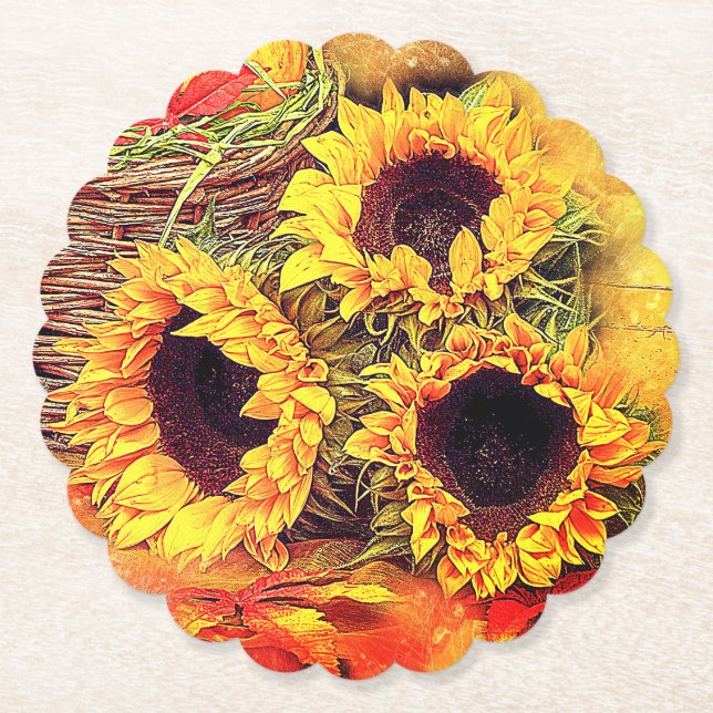 Posavasos De Papel Sunflower (Anverso)