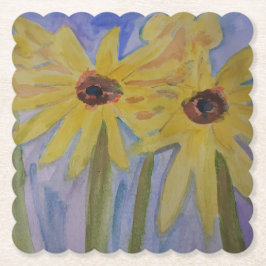 Posavasos De Papel Sunflower amarillo de verano