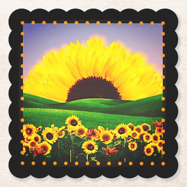 POSAVASOS DE PAPEL SUNFLOWER HILL (Anverso)