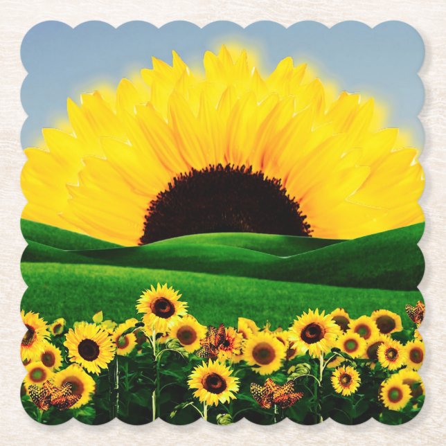 POSAVASOS DE PAPEL SUNFLOWER HILL (Anverso)
