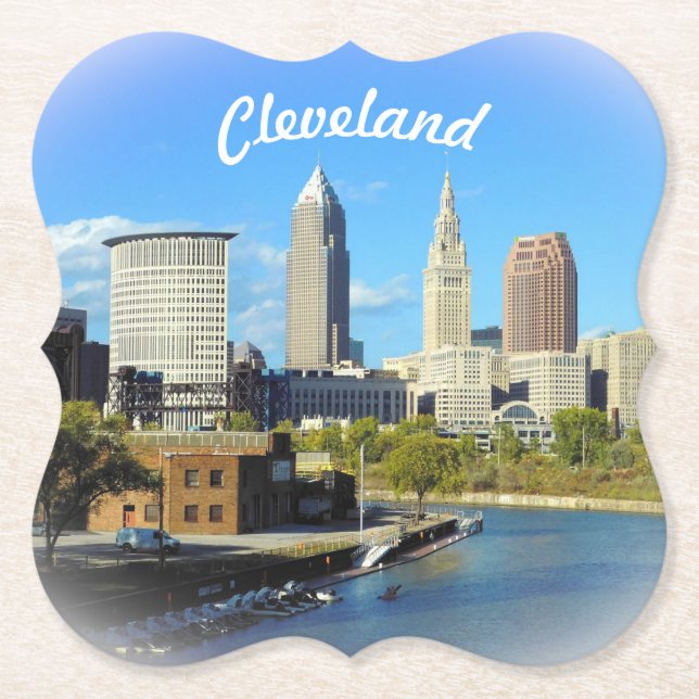 Posavasos De Papel Sunny Cleveland River View (Anverso)