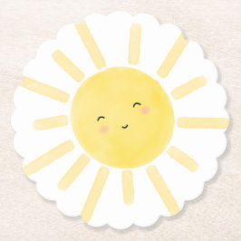 Posavasos De Papel Sunshine, fiesta de cumpleaños minimalista de sol