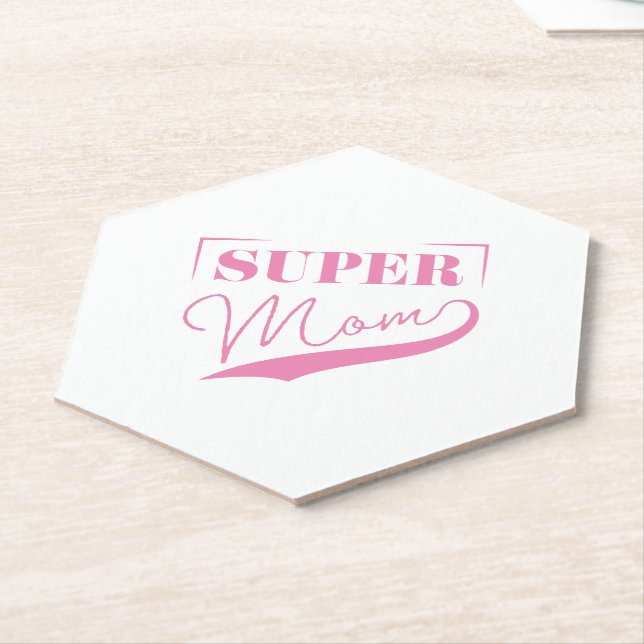 Posavasos De Papel Super Mamá (En perspectiva)